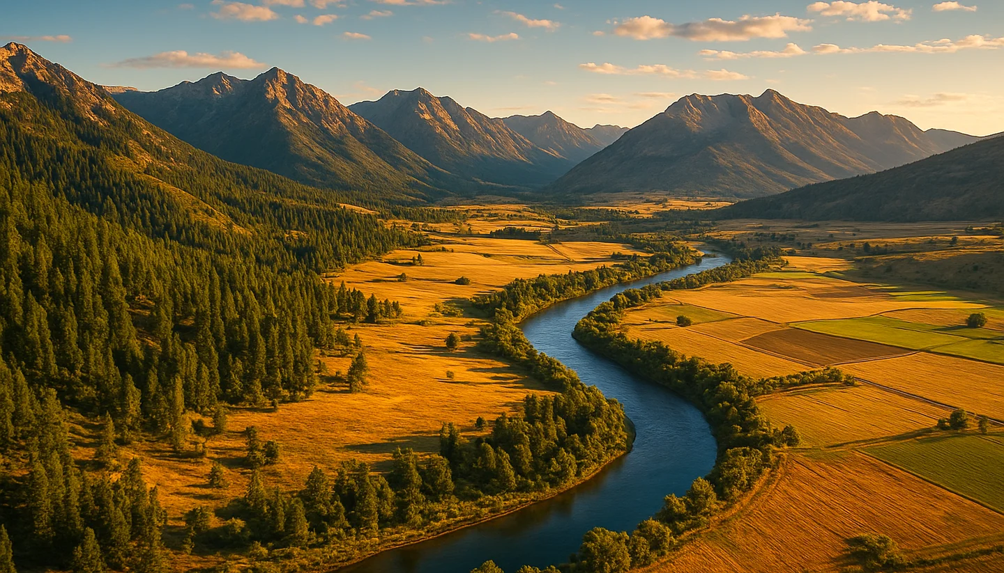 Photorealistic Idaho land setting