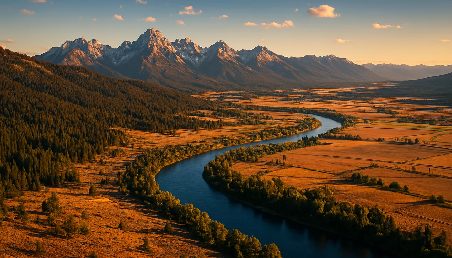 Photorealistic Idaho land setting