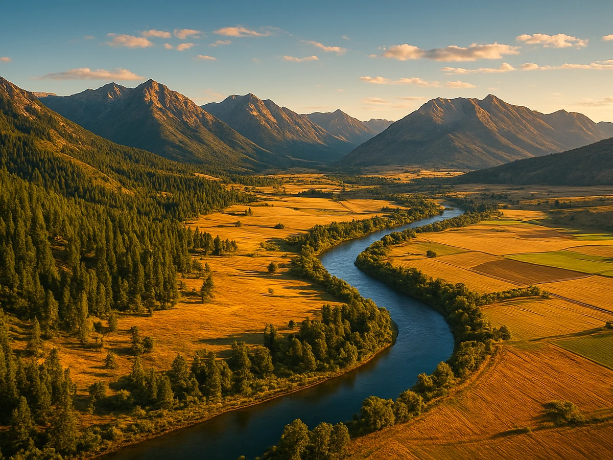 Photorealistic Idaho timber parcels